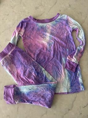 Little Sleepies Purple Watercolor Pajama Set Bamboo 2T